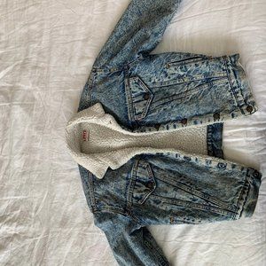 Levi's acid washed sherpa fleece jean jacket